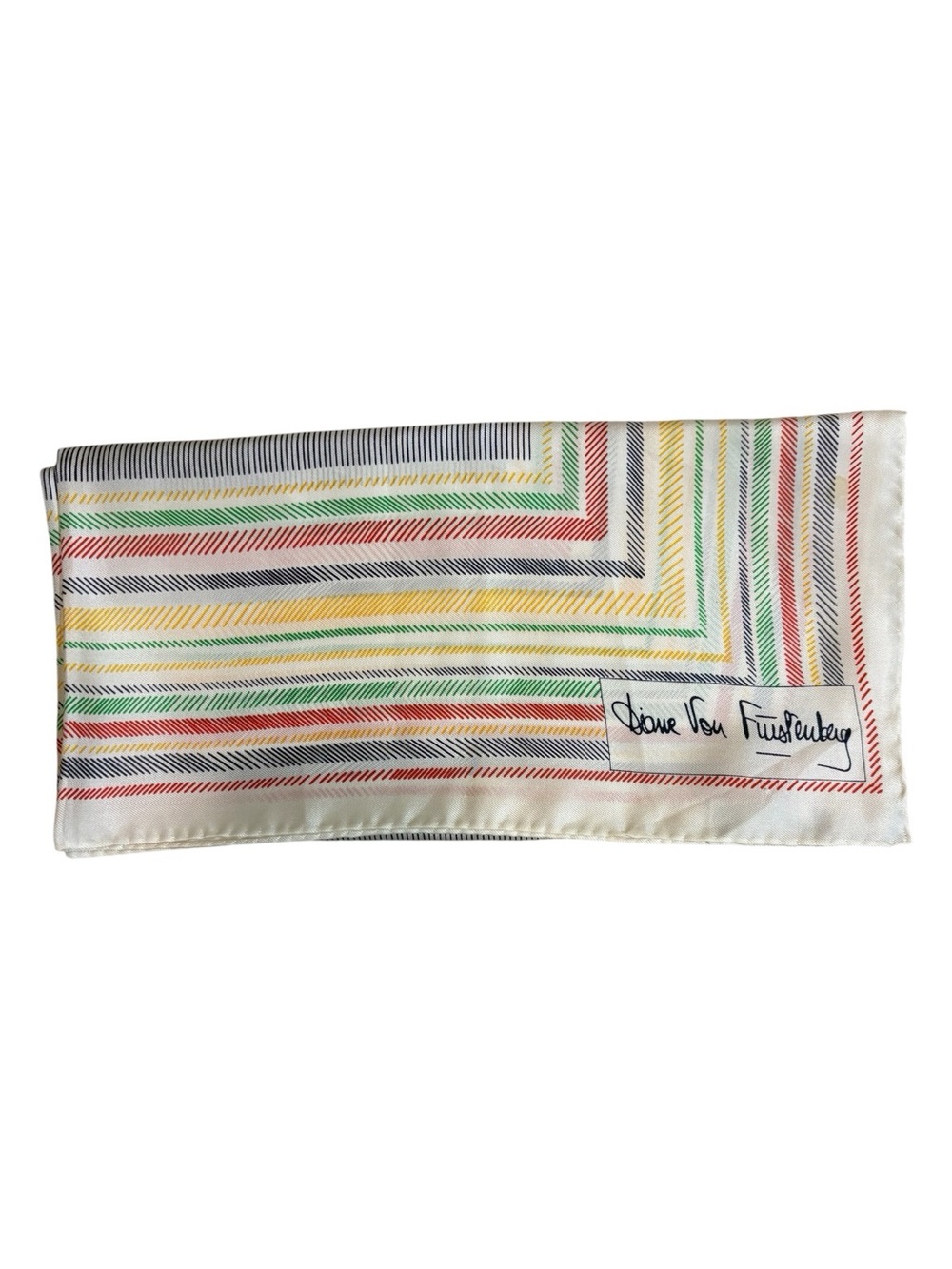 Diane von Furstenberg Multicolor Striped Silk Pocket Square